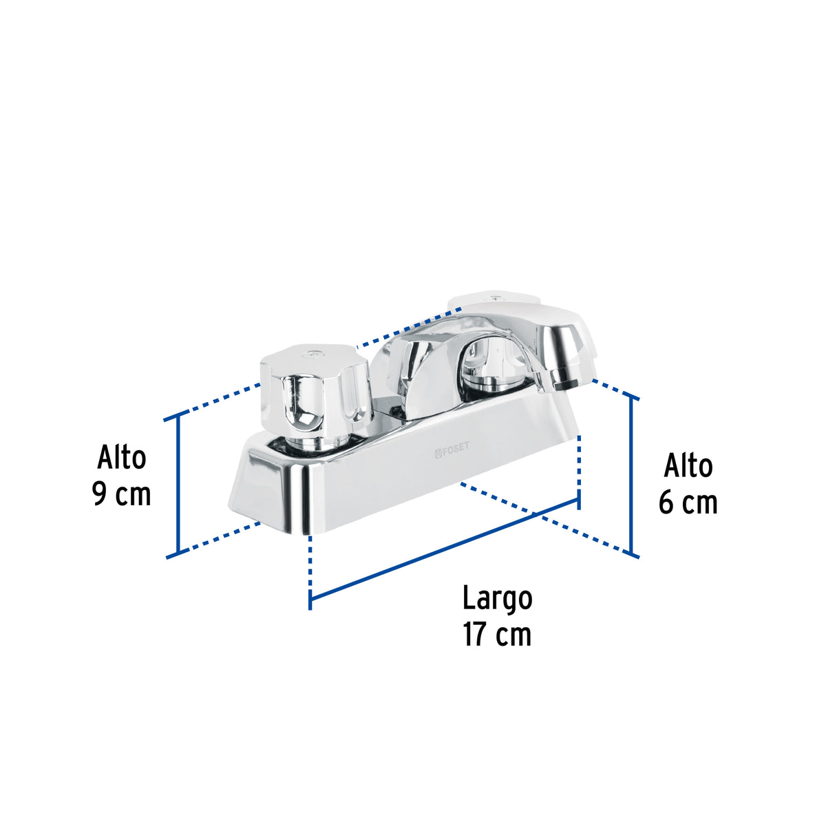 Mezcladora 4” lavabo, ABS, cuello corto, BASIC