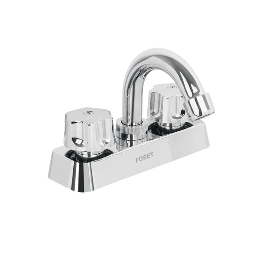 Mezcladora 4” lavabo, ABS, cuello curvo, BASIC