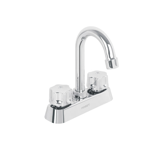 Mezcladora 4” lavabo, ABS, cuello bar, BASIC
