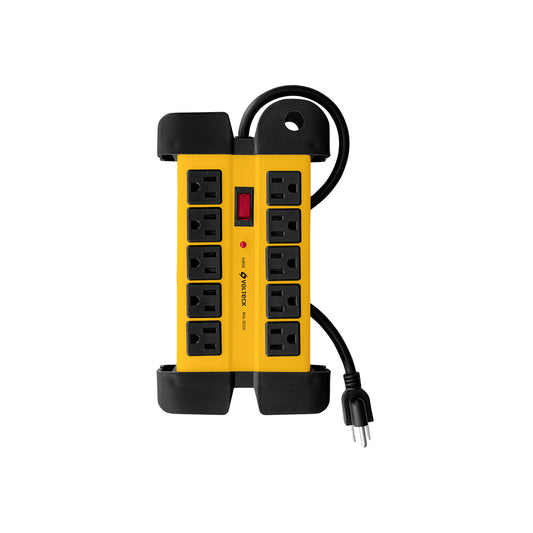 Multicontacto 14 AWG industrial, supresor de picos, 10 entradas