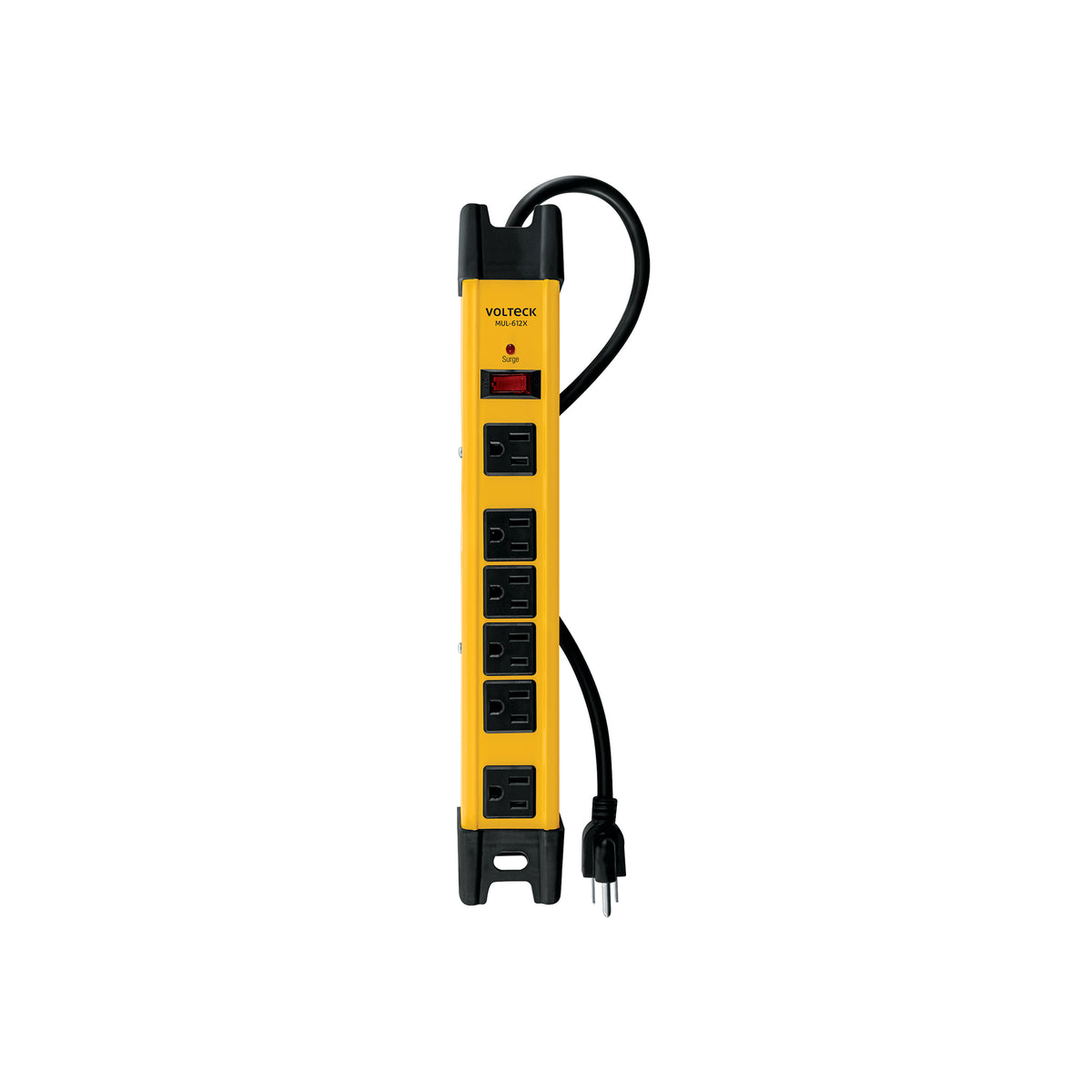 Multicontacto 14 AWG industrial, supresor de picos, 6 entradas