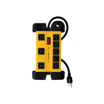 Multicontacto 14 AWG industrial, supresor de picos, 8 entradas