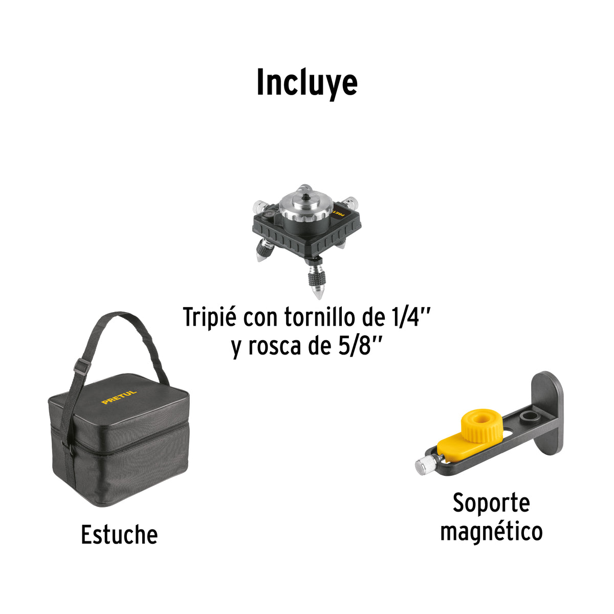 Nivel láser verde, alcance 25 m, 12 líneas, recargable, PRETUL