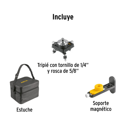 Nivel láser verde, alcance 25 m, 12 líneas, recargable, PRETUL