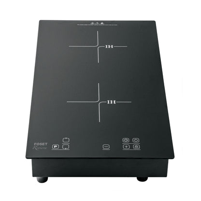 Parrilla inducción empotrable 30 cm, 2 quemadores, vidrio, RIVIERA