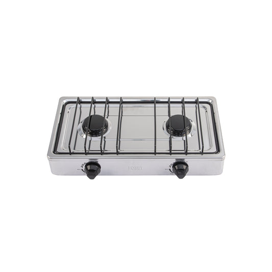 Parrilla de gas de sobreponer 2 quemadores, inox, FOSET