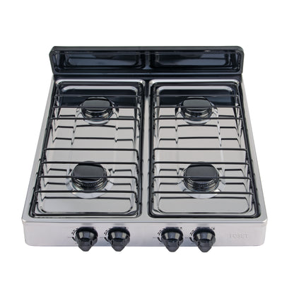Parrilla de gas de sobreponer 4 quemadores, inox, FOSET