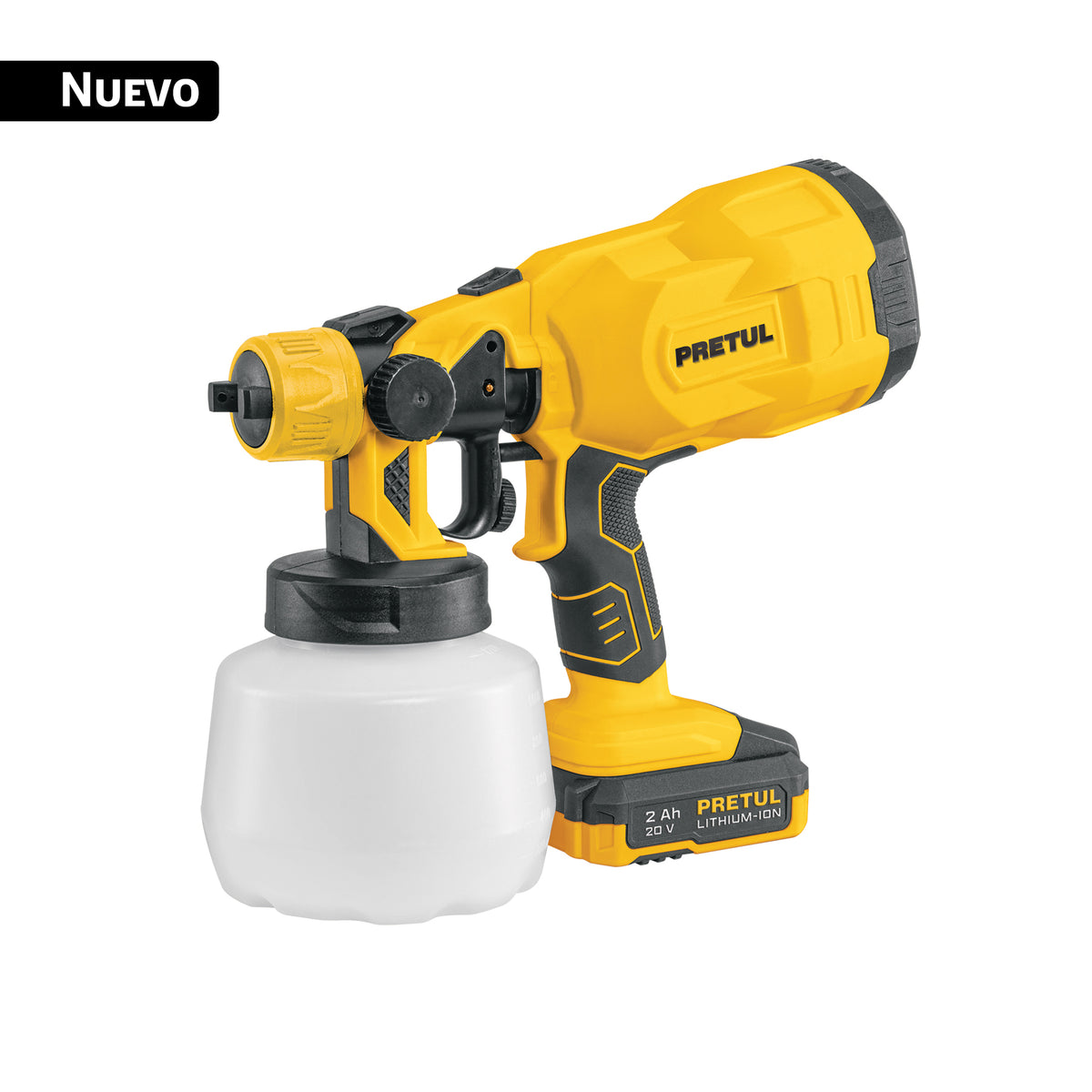 Pistola para pintar 20 V, 1 batería 2 Ah, PRETUL