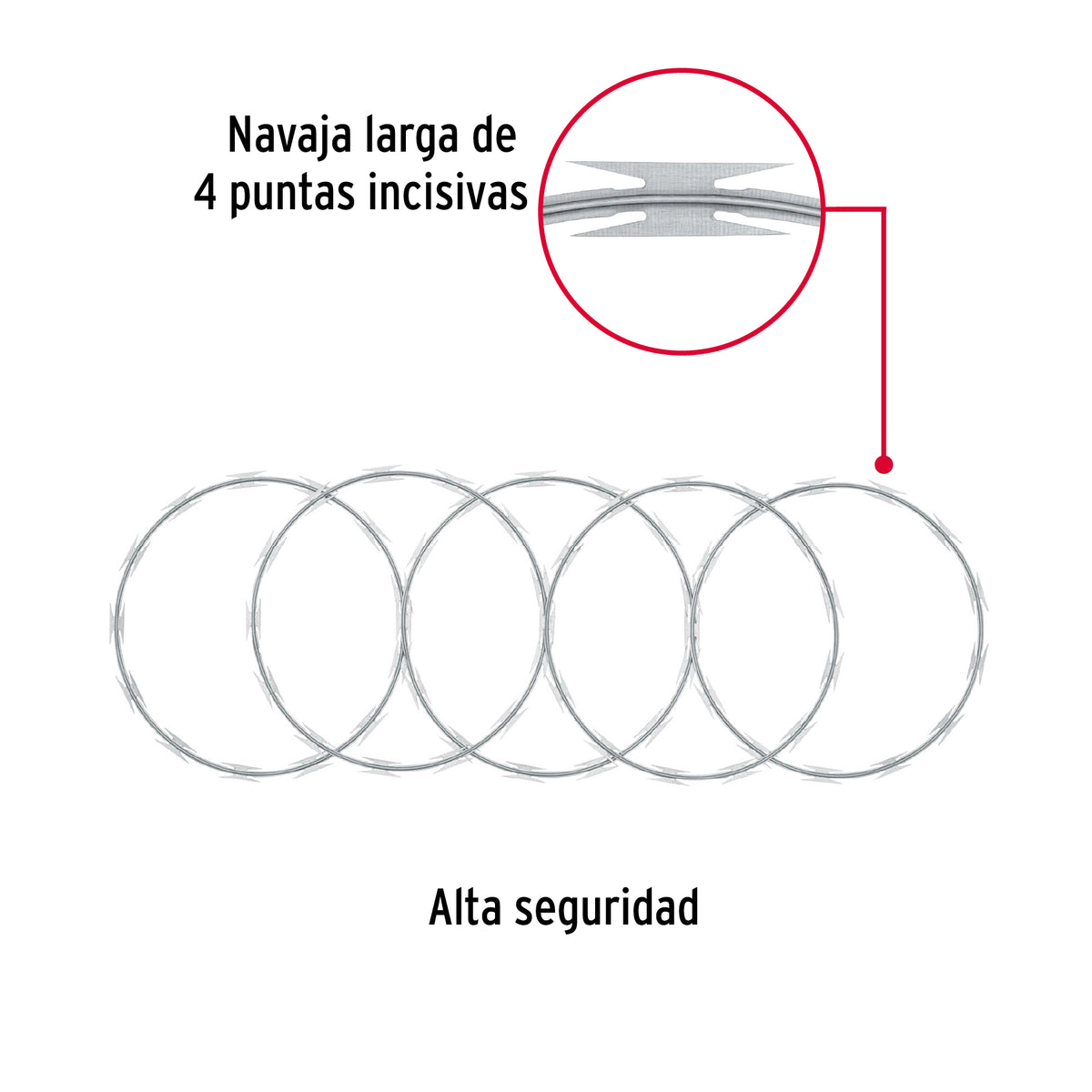 Rollo concertina alta seguridad, 45 cm diámetro × 8 m, FIERO