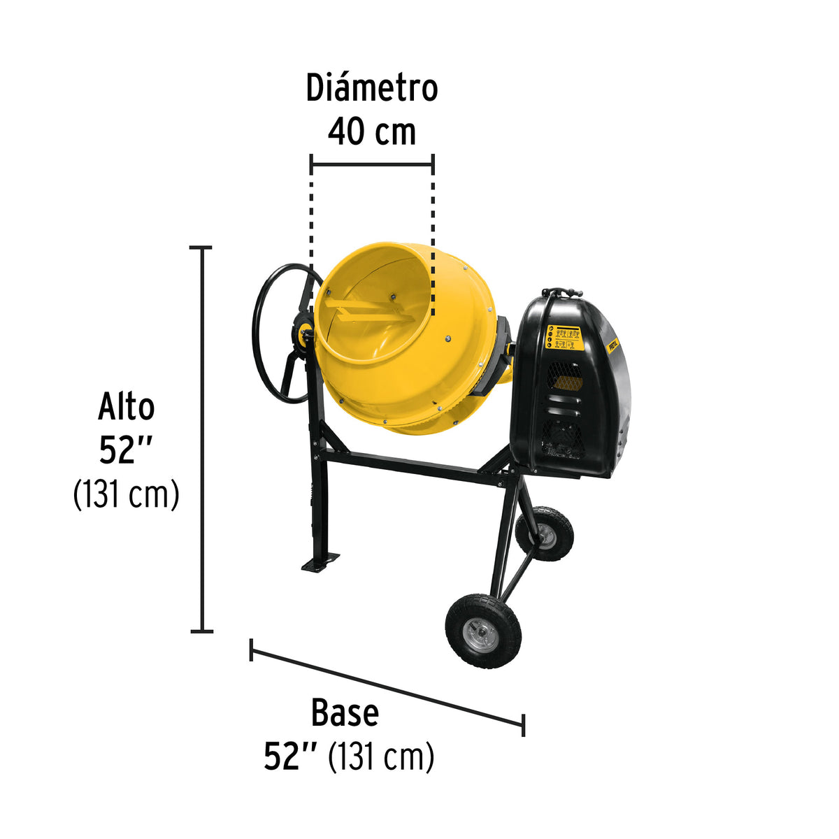 Revolvedora de concreto 1/2 saco, uso ligero, gasolina, 160 L