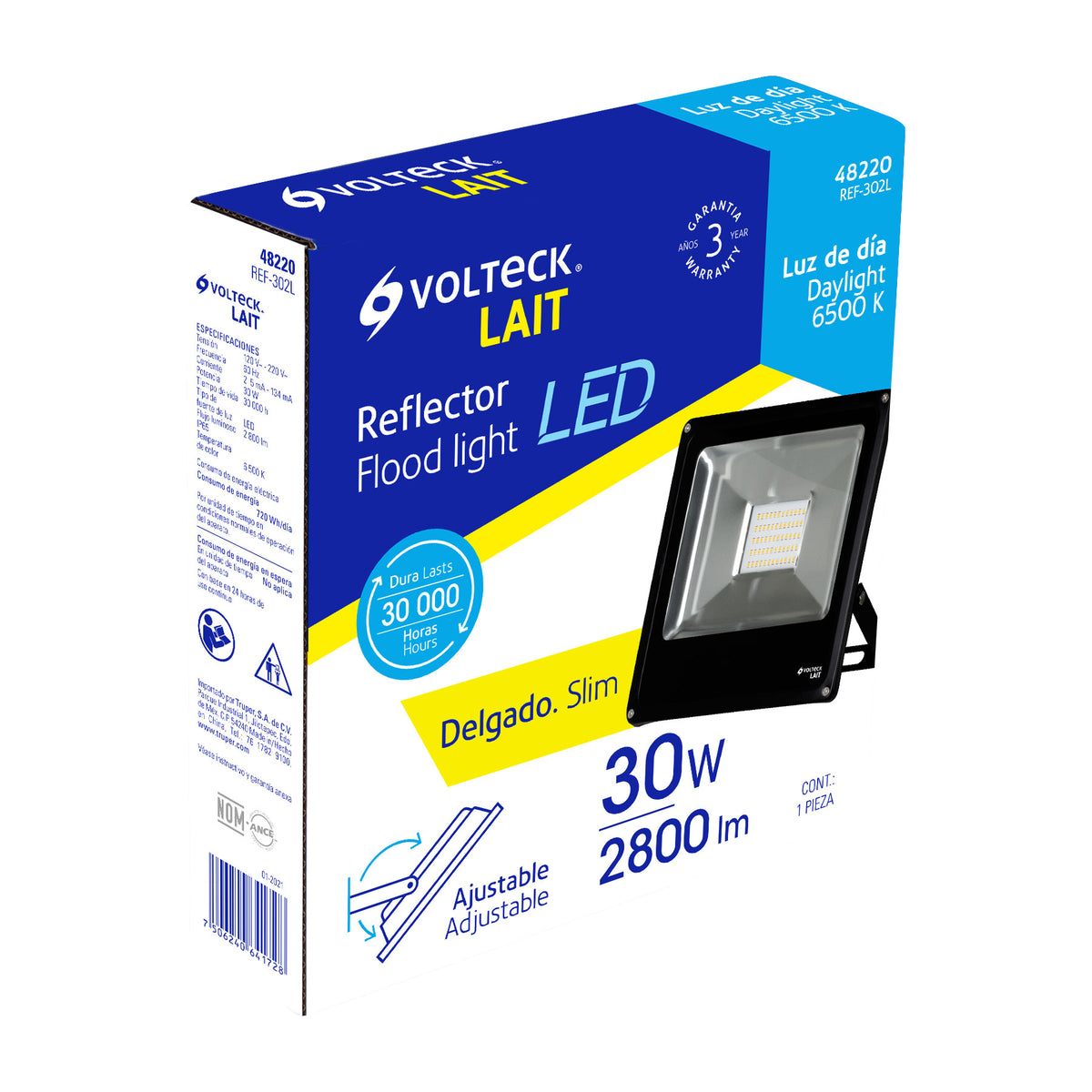 Reflector LED para exteriores 30 W, 6500 K, Volteck