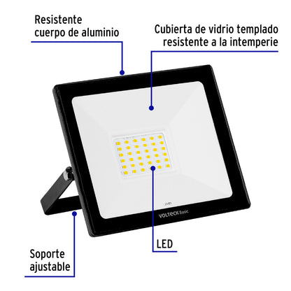 Reflector LED para exteriores 30 W, 6500 K, Volteck Basic
