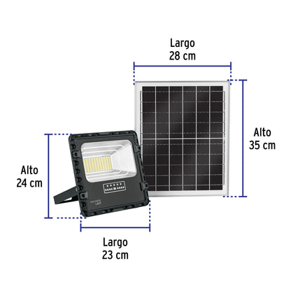 Reflector LED con panel solar 60 W, 6500 K, Volteck