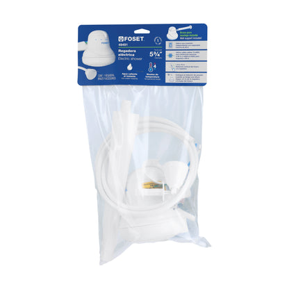 Regadera eléctrica, 4 temperaturas, 14.5 cm, blanca, FOSET