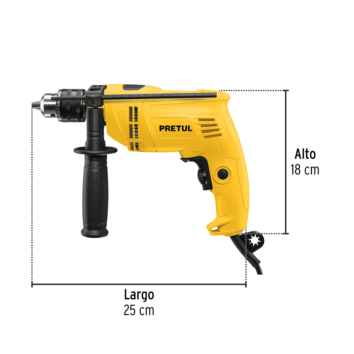 Rotomartillo/destornillador 1/2”, 550 W, PRETUL