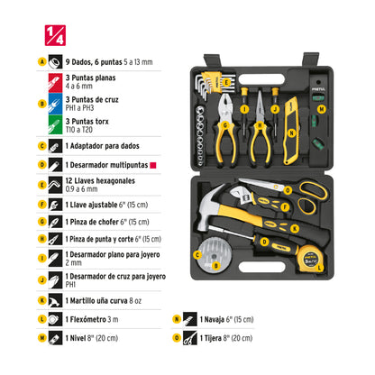 Juego de herramientas Comfort Grip, 42 piezas, PRETUL