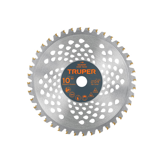 Disco sierra 10” para desbrozadora, 40 dientes