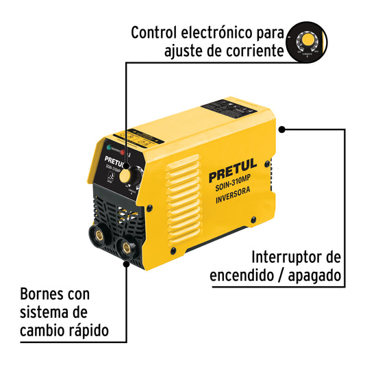 Mini soldadora inversora 100 A, 127 V, Serie 300, PRETUL
