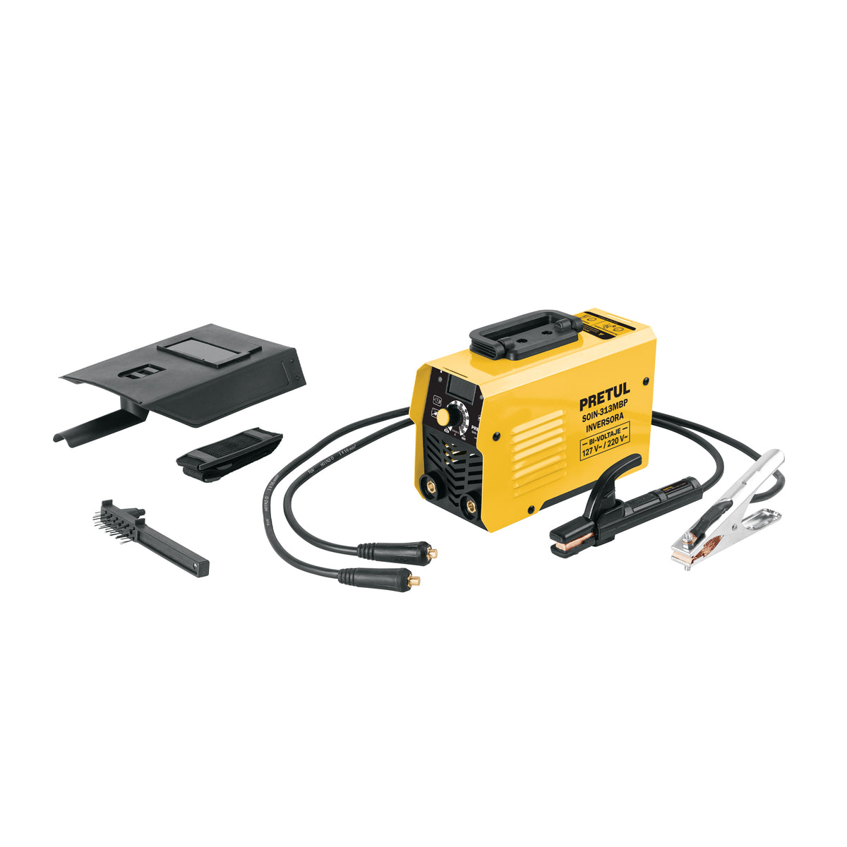 Mini soldadora inversora 130 A, bi-voltaje, Serie 300, PRETUL