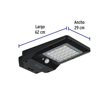 Luminario suburbano solar LED 4 W, 6500 K, con sensor de luz