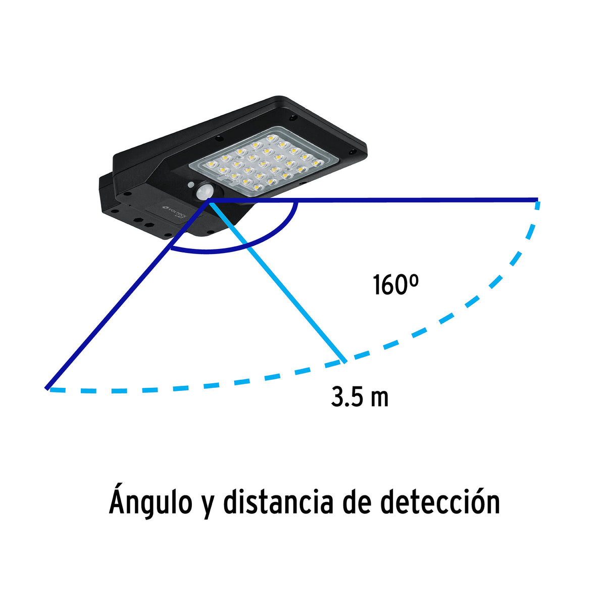 Luminario suburbano solar LED 4 W, 6500 K, con sensor de luz