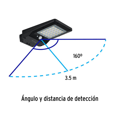 Luminario suburbano solar LED 4 W, 6500 K, con sensor de luz