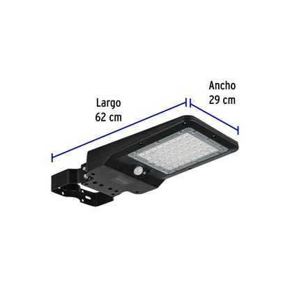 Luminario suburbano solar LED 8 W, 6500 K, con sensor de luz