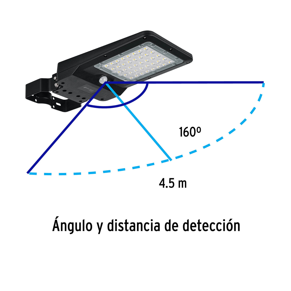 Luminario suburbano solar LED 8 W, 6500 K, con sensor de luz