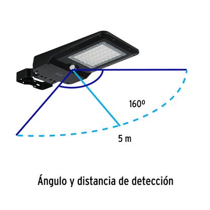 Luminario suburbano solar LED 15 W, 6500 K, con sensor de luz