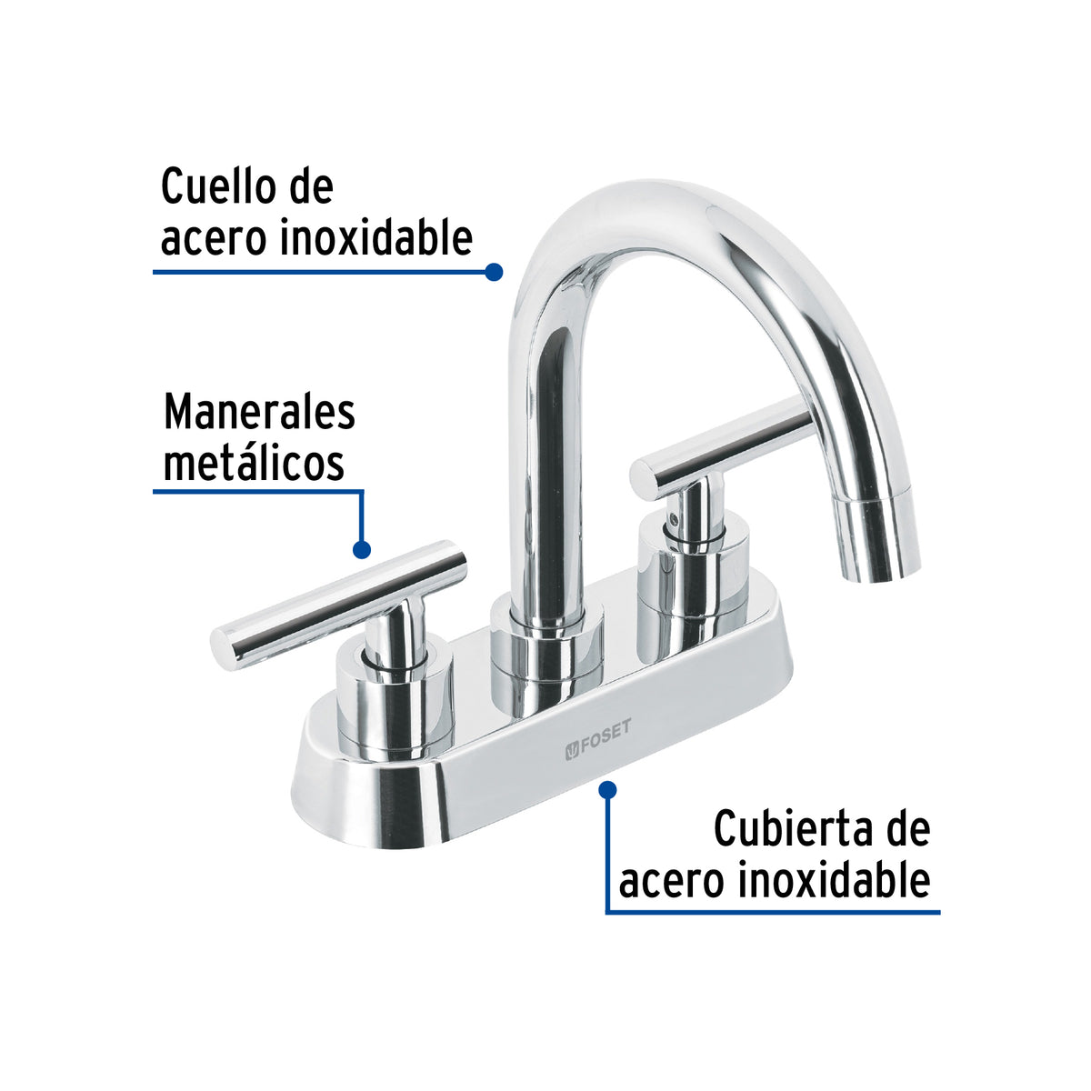 Mezcladora para lavabo, tipo bar, manerales palanca, cromo, TÚBIG