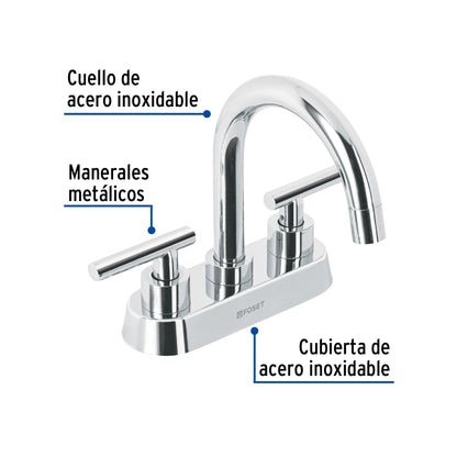 Mezcladora para lavabo, tipo bar, manerales palanca, cromo, TÚBIG