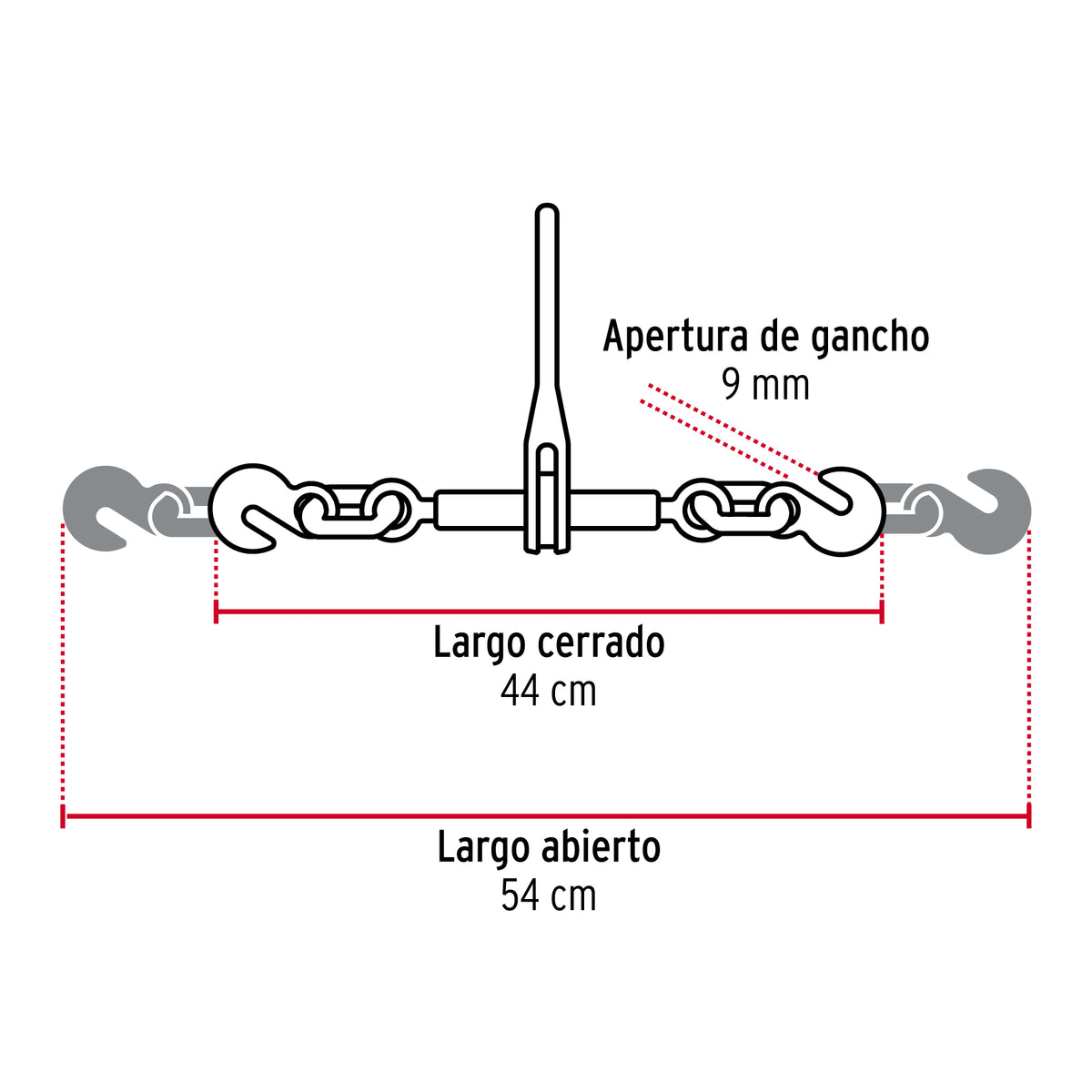 Tensor de cadena con matraca, 1/4” - 5/16”, FIERO