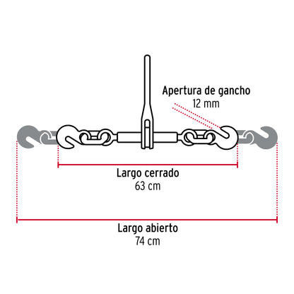 Tensor de cadena con matraca, 5/16” - 3/8”, FIERO