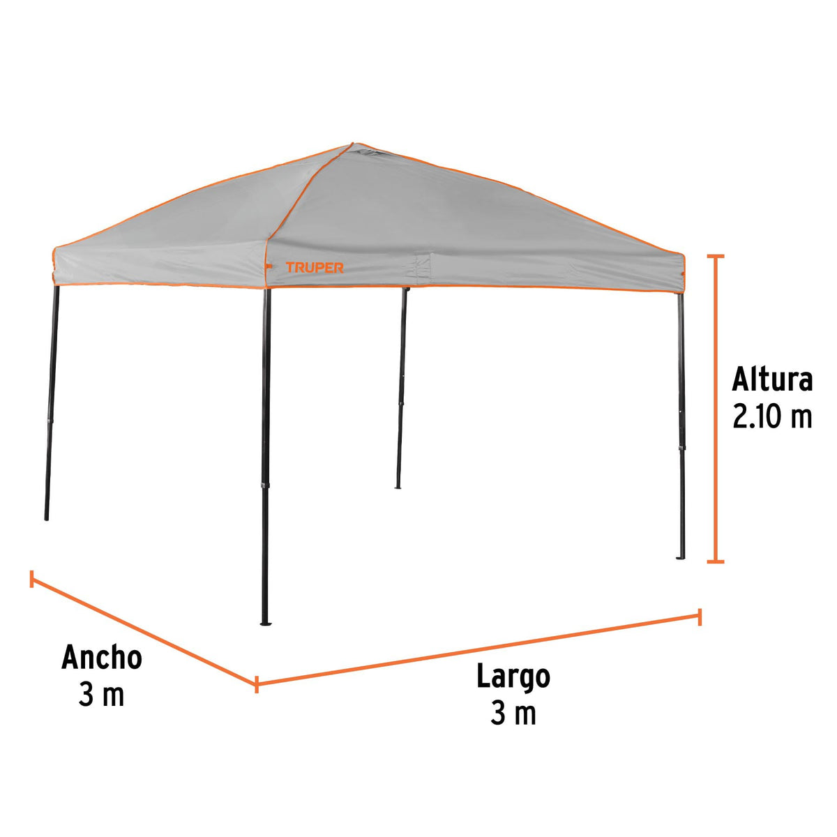 Toldo plegable de 3 × 3 m, TRUPER