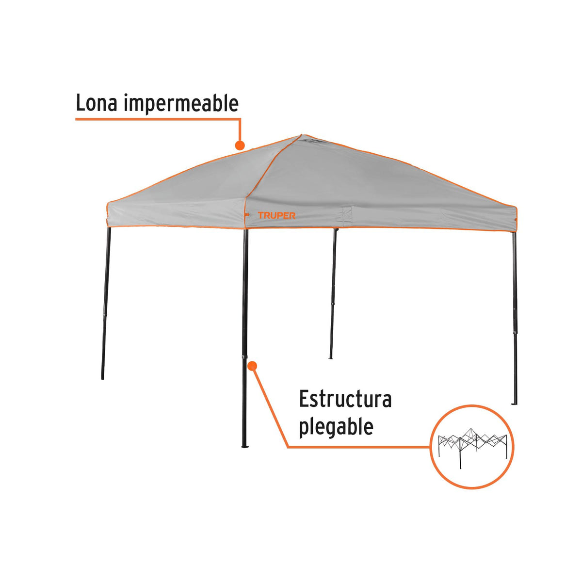 Toldo plegable de 3 × 3 m, TRUPER