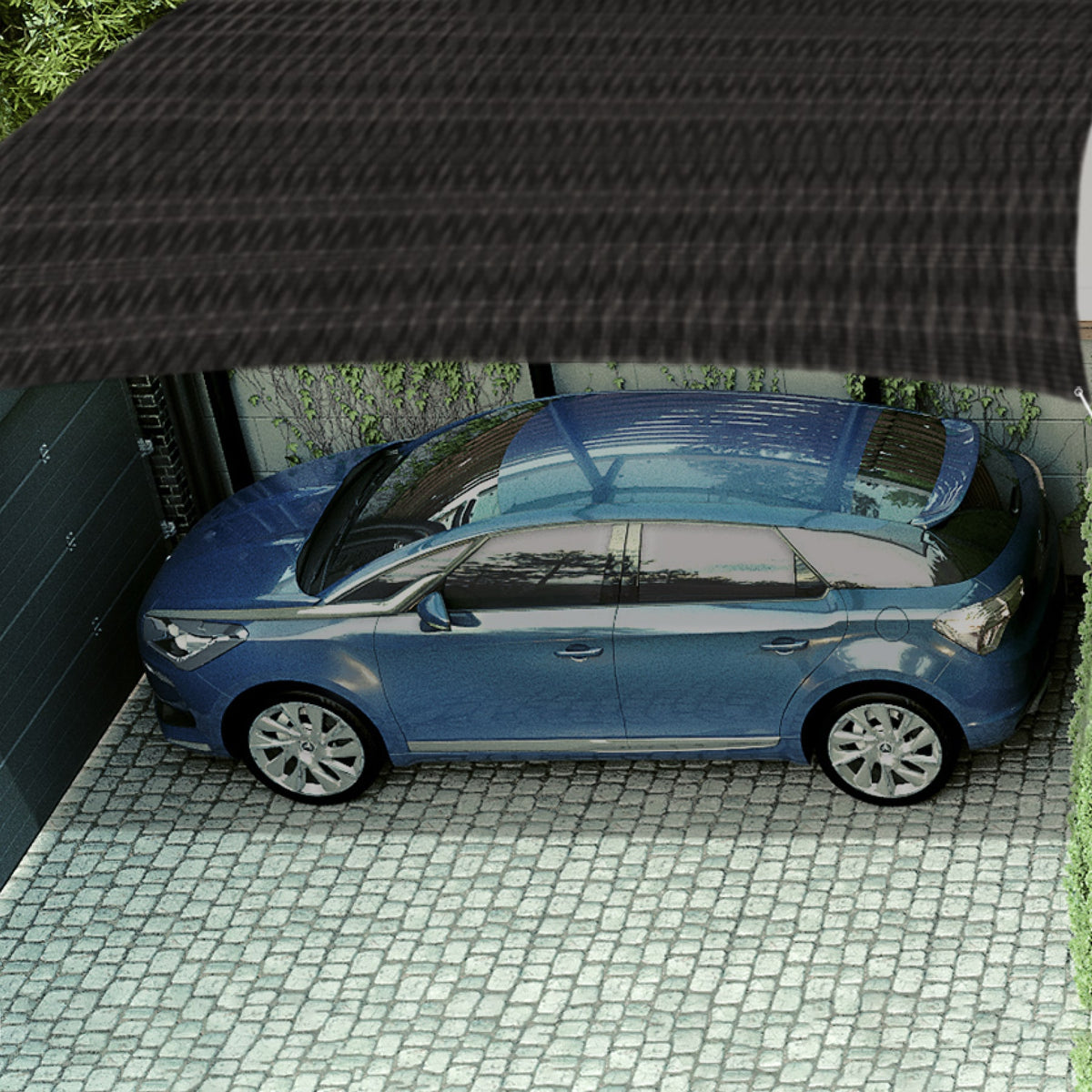 Toldo sombra 80%, monofilamento negro, 3.6 x 5 m, FIERO